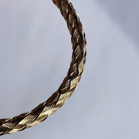 Made in Italy Emerald Eyed Woven Bangle Bracelet Genuine 18k Gold over Solid925 - Picture 11 of 16